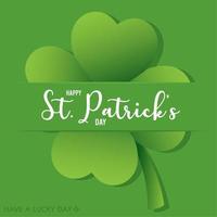 Isolated green clover Saint patrick day poster Vector illustration