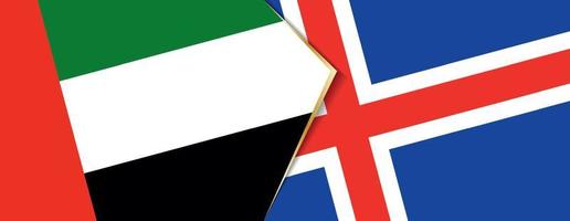 United Arab Emirates and Iceland flags, two vector flags.