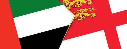 United Arab Emirates and Sark flags, two vector flags.