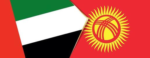 unido árabe emiratos y Kirguistán banderas, dos vector banderas
