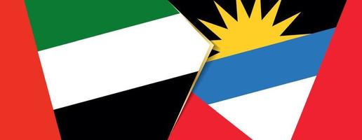 unido árabe emiratos y antigua y barbuda banderas, dos vector banderas