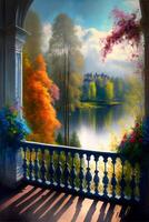 once upon the time fairy tale bright colors view. . photo