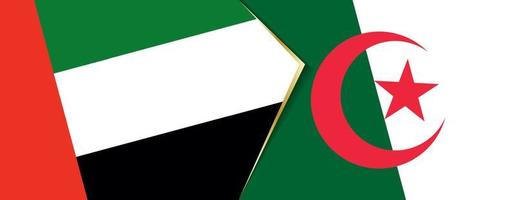 unido árabe emiratos y Argelia banderas, dos vector banderas