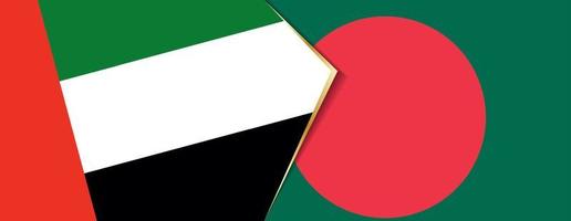 United Arab Emirates and Bangladesh flags, two vector flags.