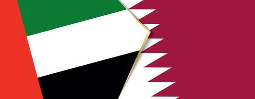 United Arab Emirates and Qatar flags, two vector flags.