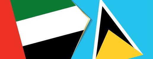 United Arab Emirates and Saint Lucia flags, two vector flags.