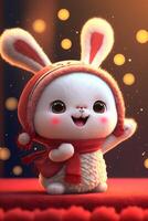Winter season super cute rabbit. . photo