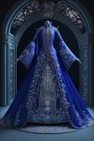 Fairy Palace elegant and luxurious blue dress. . photo