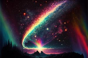 an image of a colorful galaxy in the sky. . photo