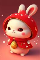 Winter season super cute rabbit. . photo