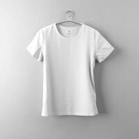 Blank White T Shirt Tee for Mockup Illustration with photo