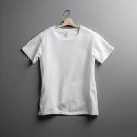 Blank White T Shirt Tee for Mockup Illustration with photo