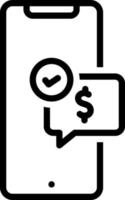 line icon for paid vector