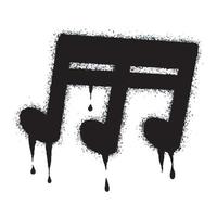 Spray Painted Graffiti Tone icon Word Sprayed isolated with a white background. graffiti Note music icon with over spray in black over white. Vector illustration.