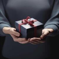 hands holding a gift box photo