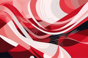 Abstract Graceful Balance White Red Background Illustration with photo