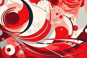 Abstract Graceful Balance White Red Background Illustration with photo