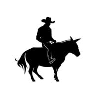 cowboy man riding a horse vector