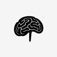 negro y blanco humano cerebro logo vector