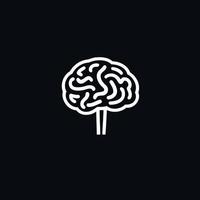 black and white human brain logo vector