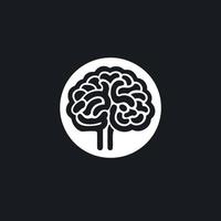 black and white human brain logo vector