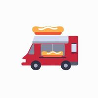 food truck hot dog vehicle vector