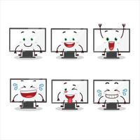 dibujos animados personaje de monitor con sonrisa expresión vector