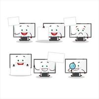 Monitor cartoon in character bring information board vector