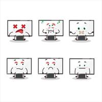 Monitor cartoon in character with nope expression vector