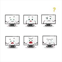 Cartoon character of monitor with what expression vector