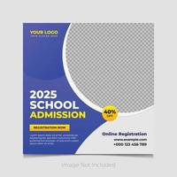 Back to school admission social media post template vector