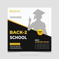 Back to school admission social media post template vector