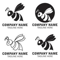 bee logo illustrations design icon vector