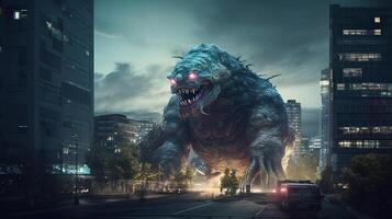 a big monster in the city photo