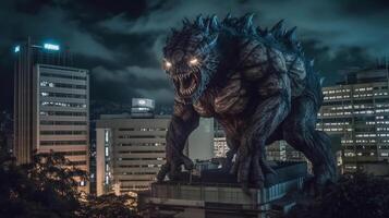 a big monster in the city photo