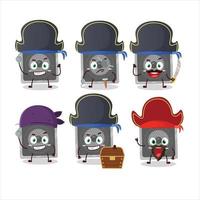 Cartoon character of music speaker with various pirates emoticons vector