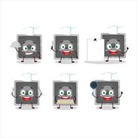 dibujos animados personaje de música altavoz con varios cocinero emoticones vector