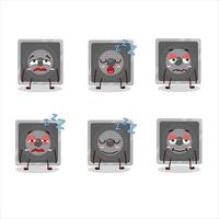 Cartoon character of music speaker with sleepy expression vector