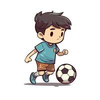 niño jugando fútbol vector ilustración con generativo ai