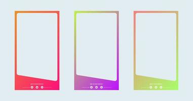 Vertical story template in gradient colors. Social media frame vector illustration.