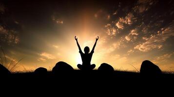 a alone man doing pray for god, a spiritual connection with god photo