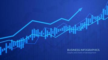 Graph chart of stock market investment trading. Monitoring finance profit and statistic. Abstract analisys and statistic diagram. vector illustration