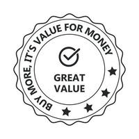 buy more, its great value for money badge, seal, stamp, seal, label, icon, sticker, best value for money vector illustration