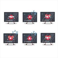 Cartoon character of video play button with sleepy expression vector