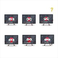 Cartoon character of video play button with what expression vector