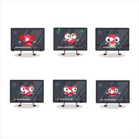 Video play button cartoon character with nope expression vector