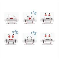 Cartoon character of air conditioner with sleepy expression vector