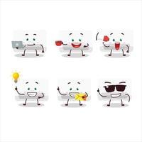 Air conditioner cartoon character with various types of business emoticons vector