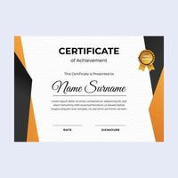 Black and gold certificate of achievement suitable for awards in corporate, personal business, and community vector