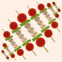 Caprese skewers platter vector illustration for graphic design and decorative element